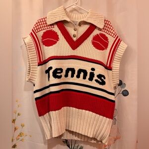 Anthropologie Maeve tennis sweater vest small oversized